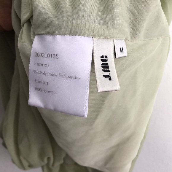 J.ING Womens Mini Dress Size M Green Pastel Sheer Cinched Cocktail Date Night - Picture 5 of 8